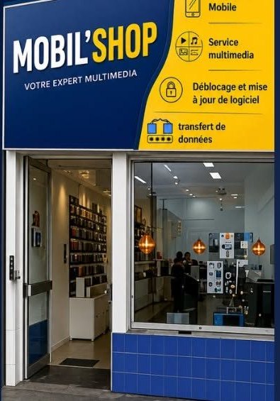 Devanture de la boutique Mobil'shop rue Issop Ravate